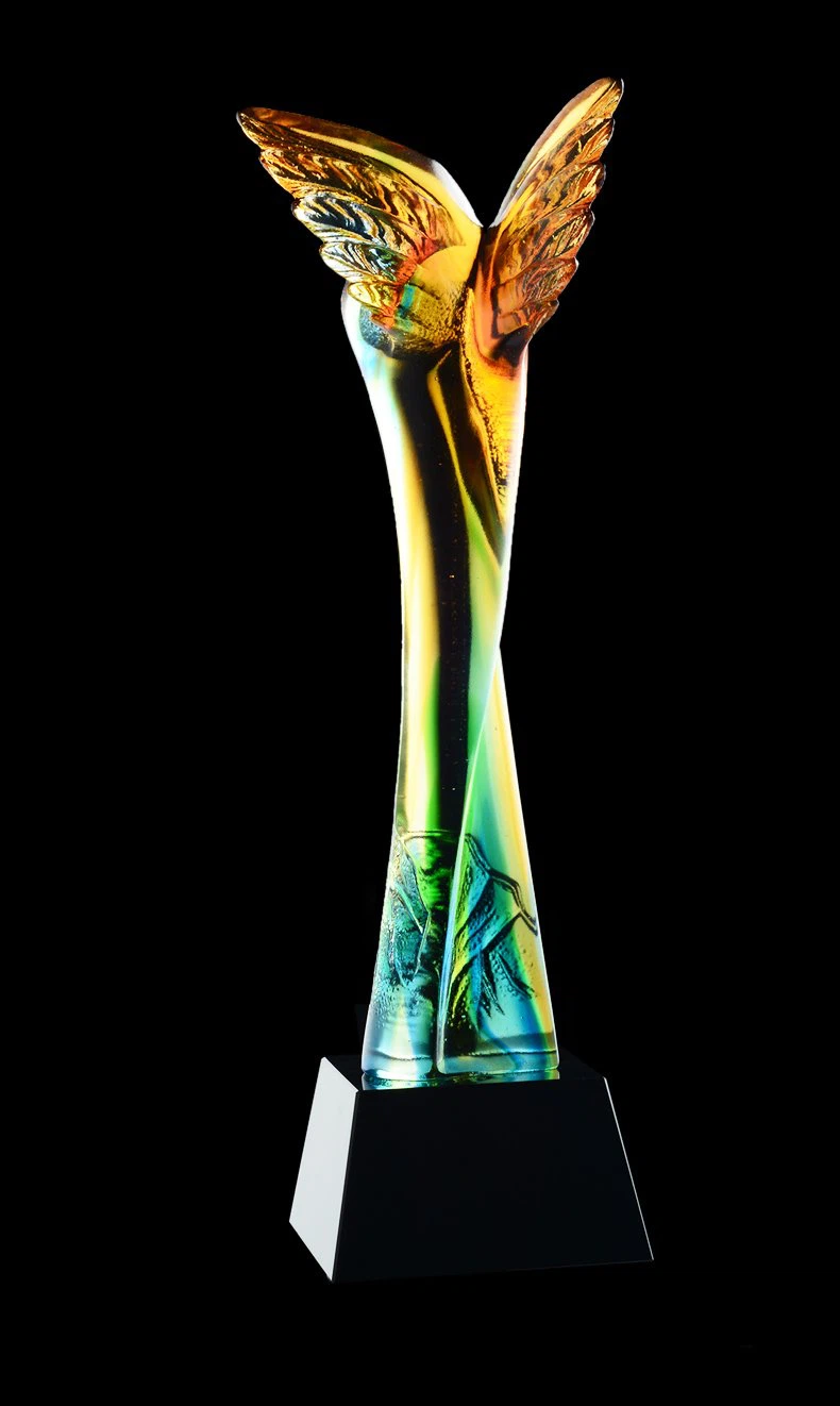 날개 모양 수제 Liuli Award 트로피