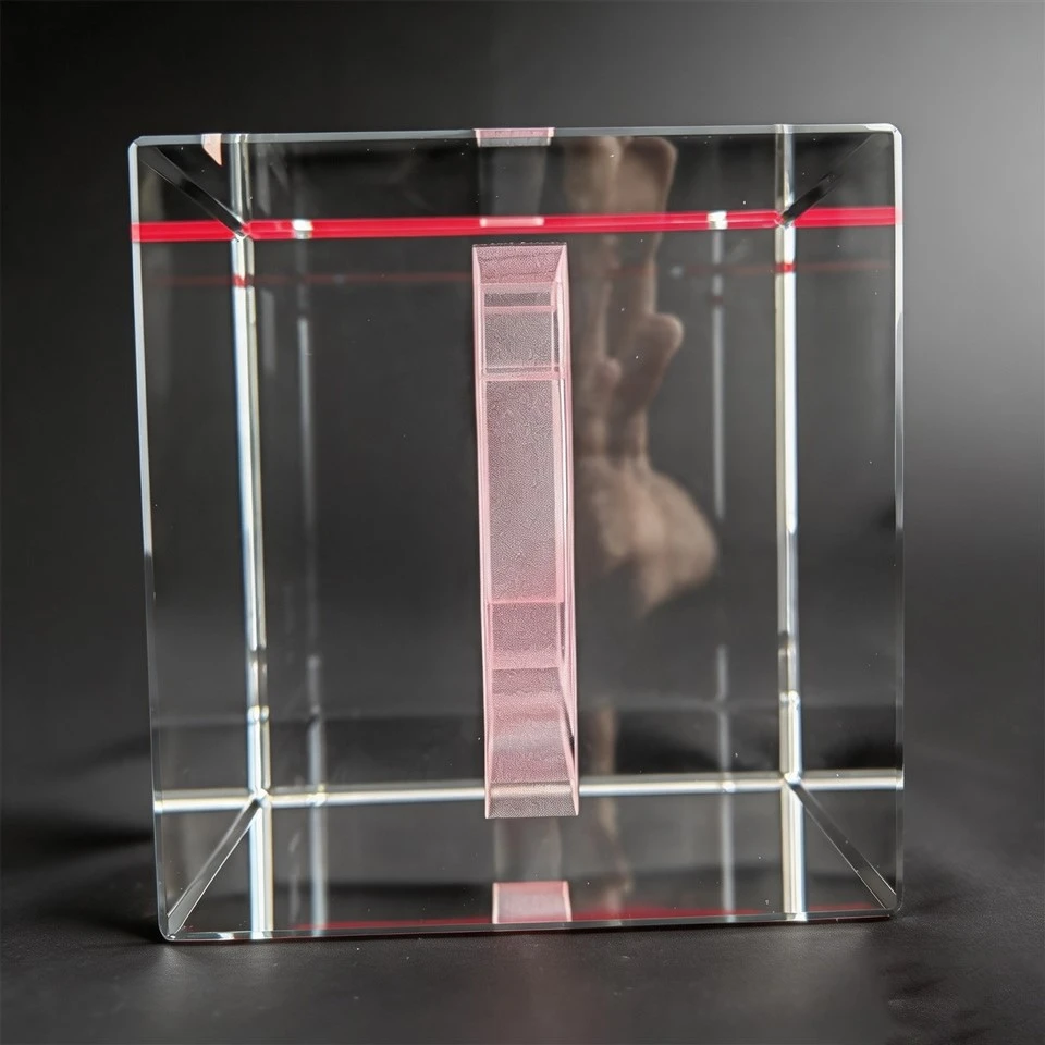 Red Line 3D Letter Crystal Cube high quality